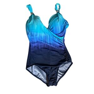 X6- Miraclesuit Blue Ombre Tank Swimsuit